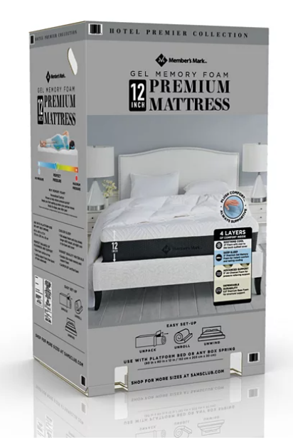 Member's Mark Hotel Premier 12" Medium Firm Memory Foam Mattress